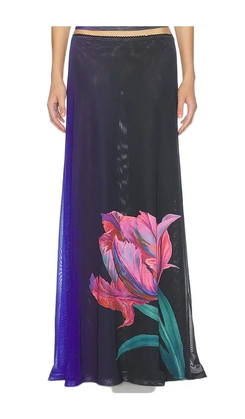 With Harper Lu Mesh Maxi Skirt