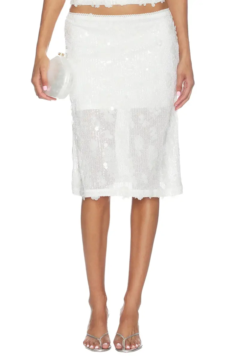 With Harper Lu Mesh Midi Skirt