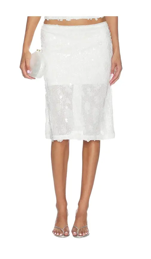 With Harper Lu Mesh Midi Skirt