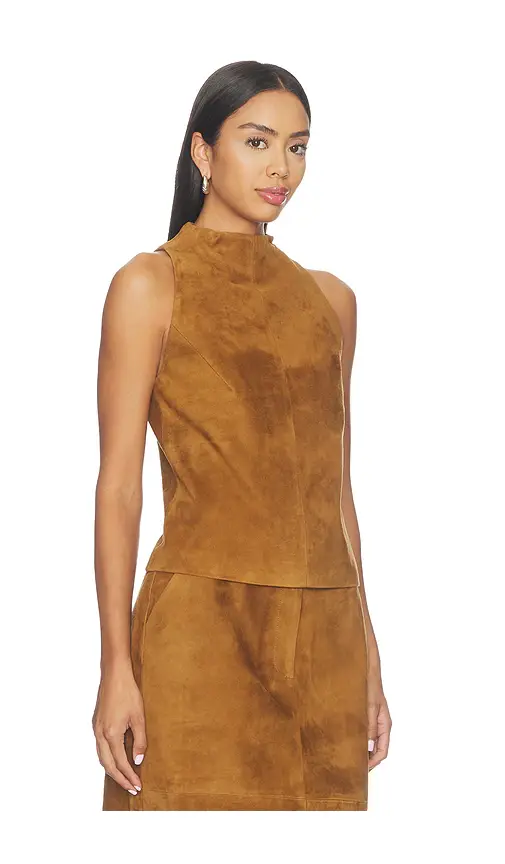 Aexae Lamb Leather Suede High Neck Top | Thumbnail 2 Aexae Lamb Leather Suede High Neck Top | Thumbnail 2