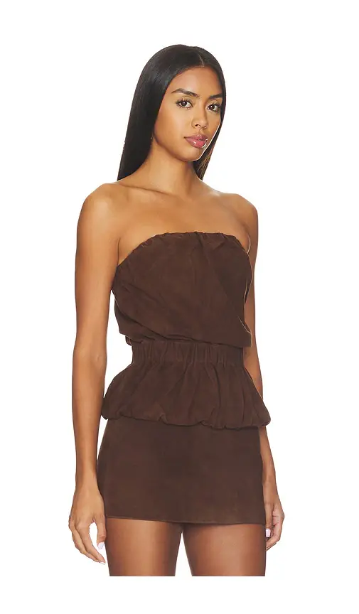 Aexae Lamb Leather Suede Ruched Bandeau Top | Thumbnail 2 Aexae Lamb Leather Suede Ruched Bandeau Top | Thumbnail 2