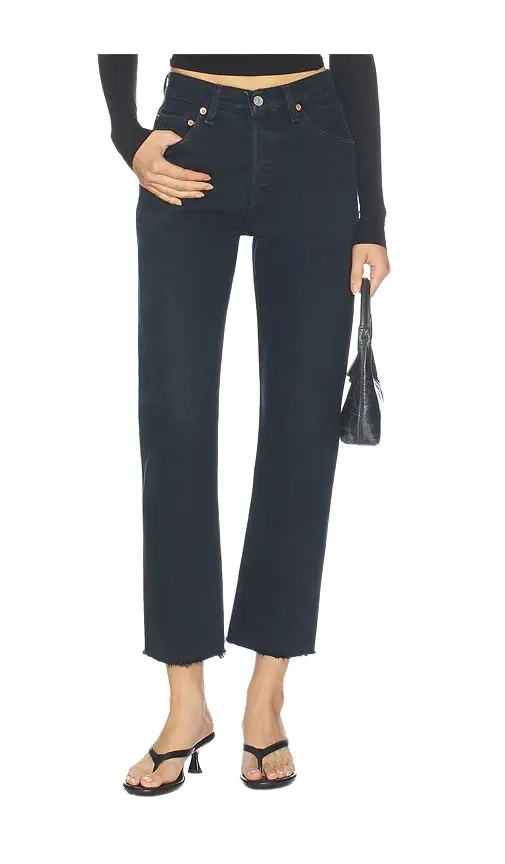 RE/DONE 70s Indigo Ass Rip Straight Leg Jeans