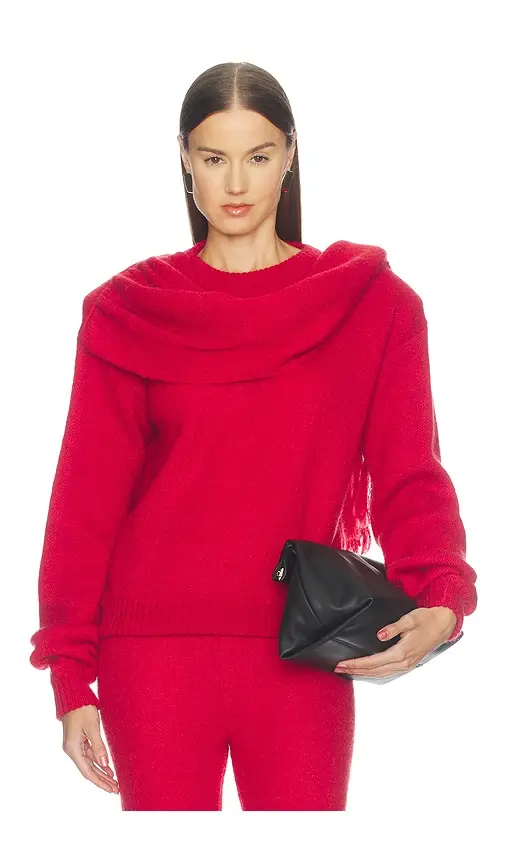 Rowen Rose Mohair Jumper With Integrated Scarf | Thumbnail 2