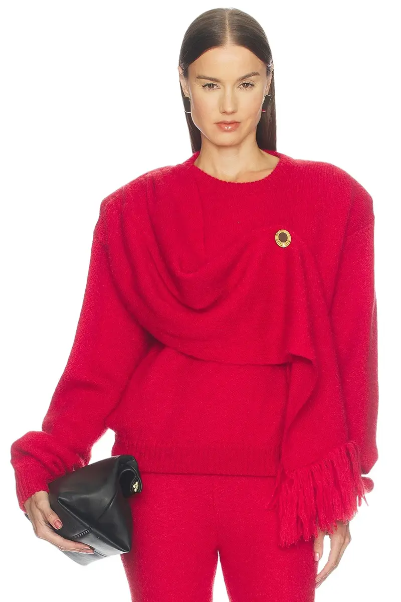 Mohair Jumper With Integrated Scarf Mohair Jumper With Integrated Scarf