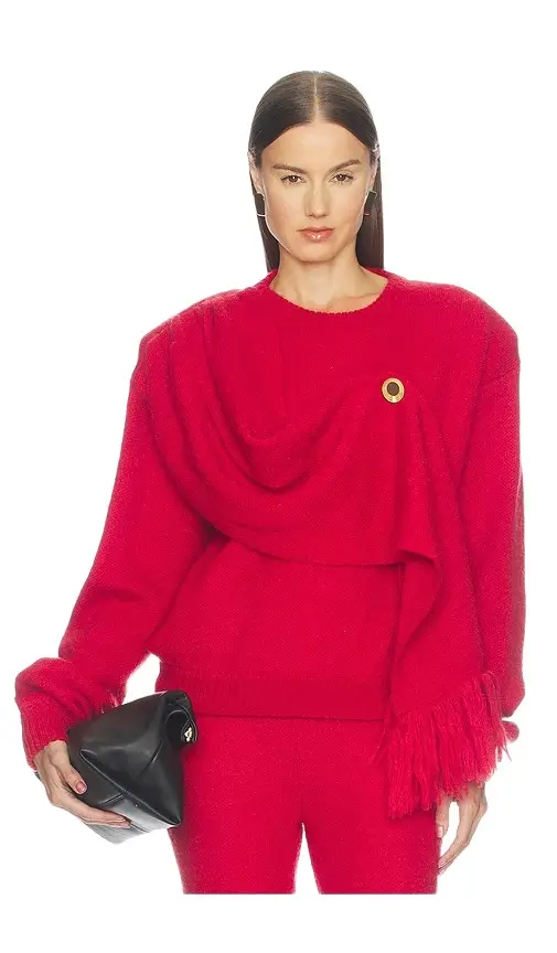 Rowen Rose Mohair Jumper With Integrated Scarf