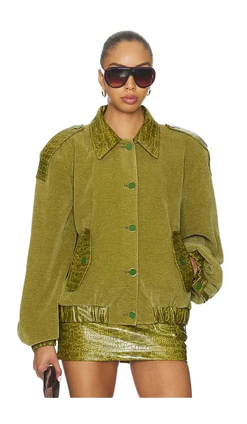Rowen Rose Crop Bomber Jacket