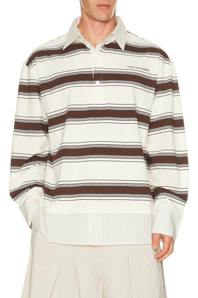 FENG CHEN WANG Decontructed Long Sleeve Polo