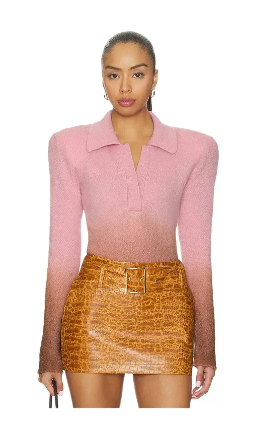 Rowen Rose Long Sleeve Polo Top