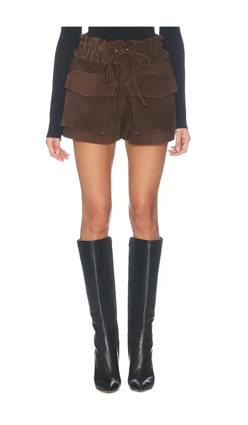 Lamb Leather Suede Pocket Mini Short Lamb Leather Suede Pocket Mini Short