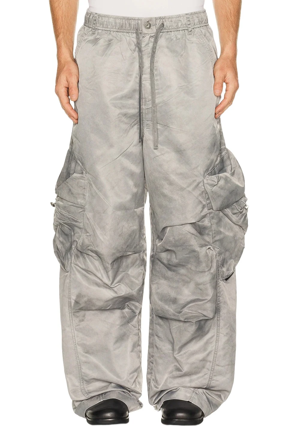 FENG CHEN WANG Sand Washed Nylon Cargo Pants