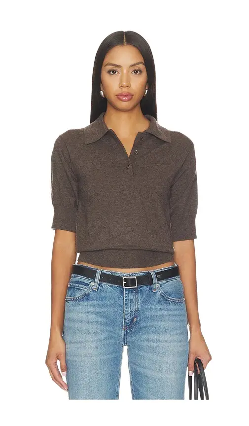 ÉTERNE Journey Cashmere Jersey Short Sleeve Top