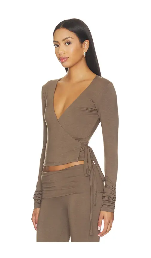 ÉTERNE Soft Jersey Wrap Top | Thumbnail 2 ÉTERNE Soft Jersey Wrap Top | Thumbnail 2