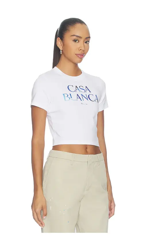 Casablanca Cropped Baby Tee | Thumbnail 2 Casablanca Cropped Baby Tee | Thumbnail 2