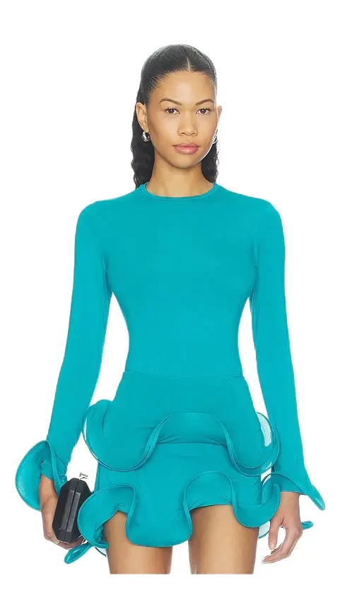 Sid Neigum Wave Sleeve Bamboo Top