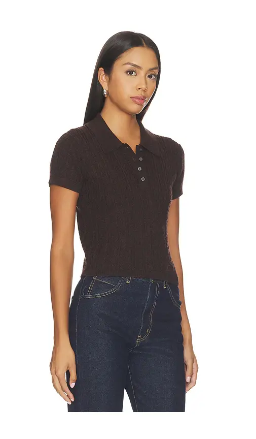 GOOD AMERICAN The Micro Cable Polo Shirt | Thumbnail 2 GOOD AMERICAN The Micro Cable Polo Shirt | Thumbnail 2