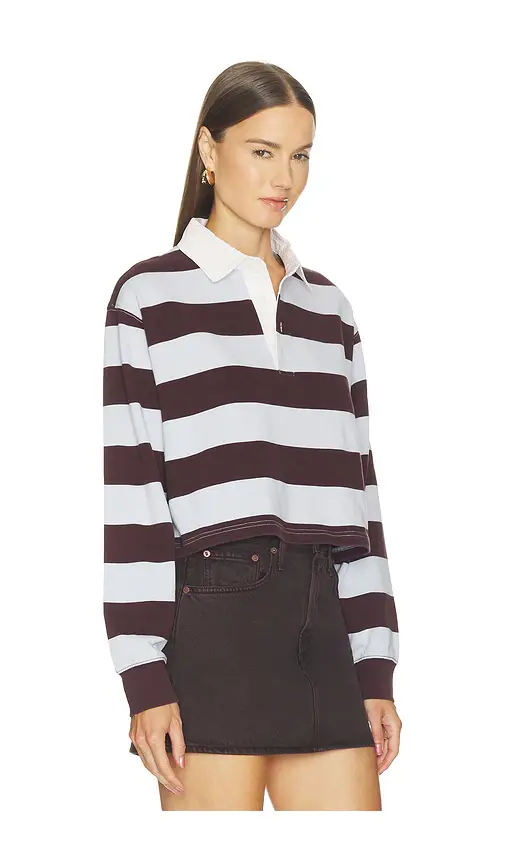 GOOD AMERICAN The Cropped Rugby Polo Shirt | Thumbnail 2 GOOD AMERICAN The Cropped Rugby Polo Shirt | Thumbnail 2