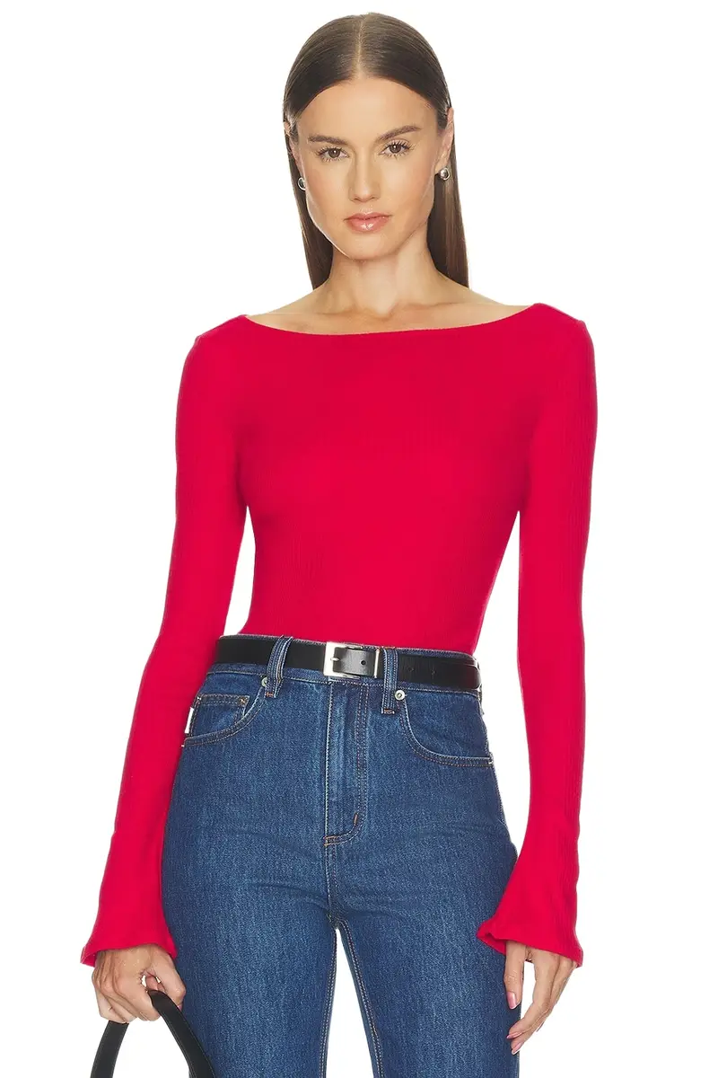 GOOD AMERICAN The Rib Scoop Boatneck Top