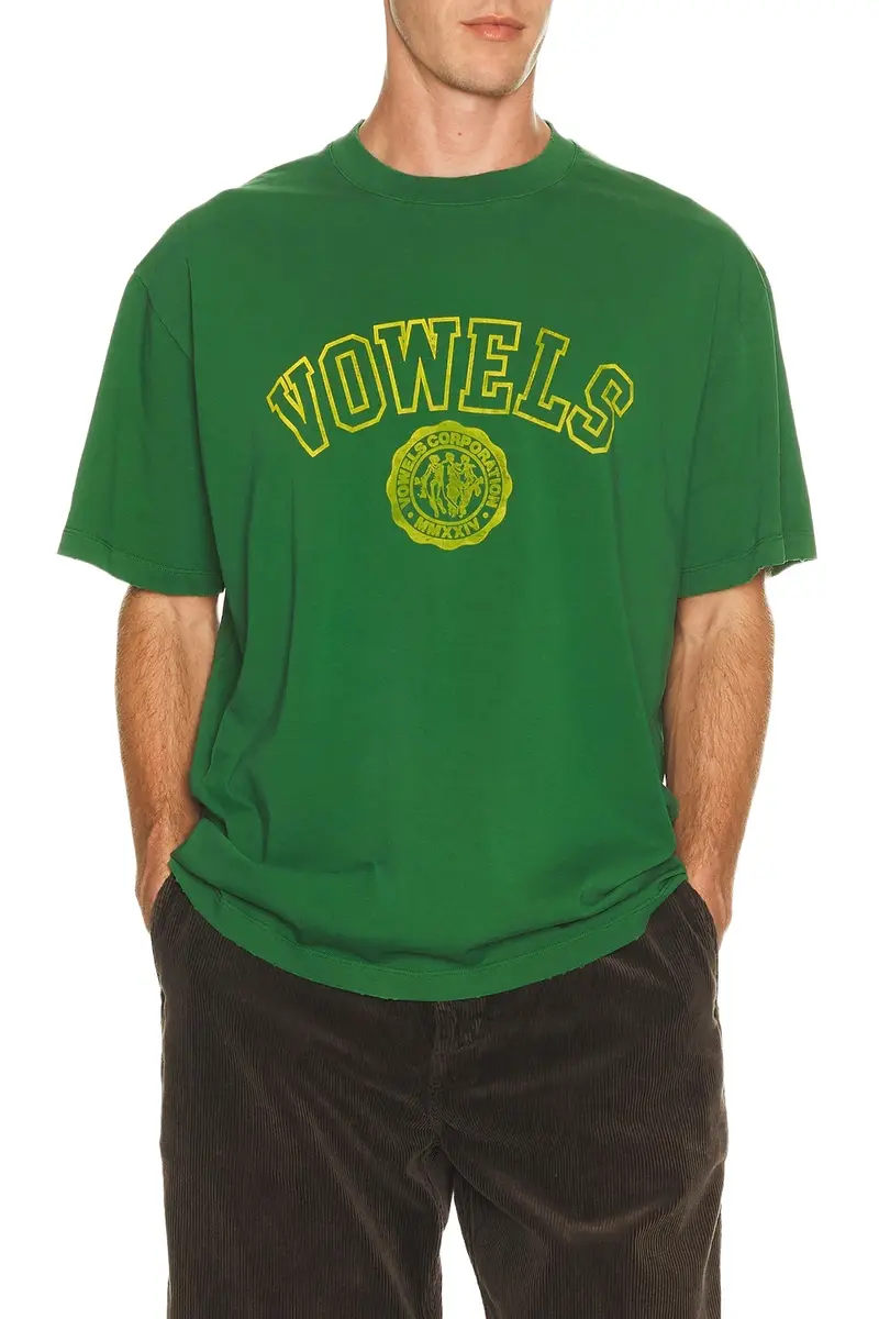 vowels Faded Collegiate Tee