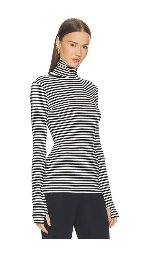 Norma Kamali Slim Fit Long Sleeve Turtleneck Top | Thumbnail 2 Norma Kamali Slim Fit Long Sleeve Turtleneck Top | Thumbnail 2