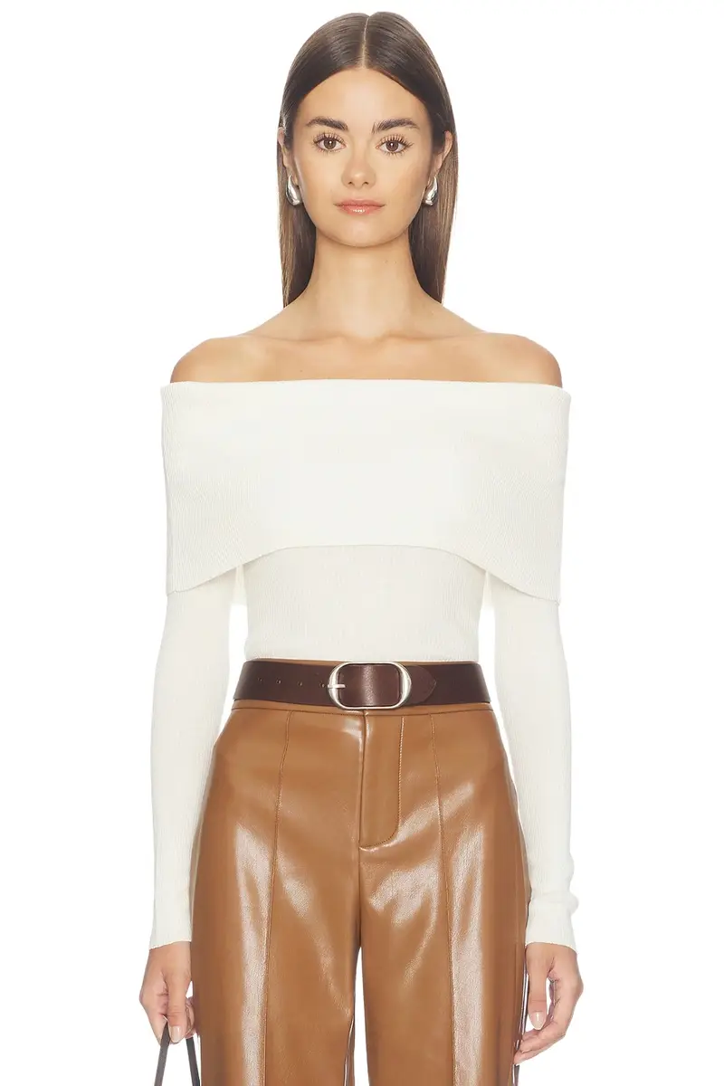 Alice + Olivia Alice + Olivia Dolan Foldover Longsleeve Pullover