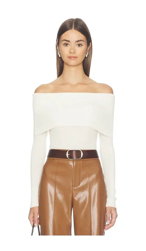 Alice + Olivia Dolan Foldover Longsleeve Pullover