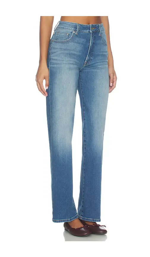 GOOD AMERICAN Soft Tech Good True Straight Jeans | Thumbnail 2