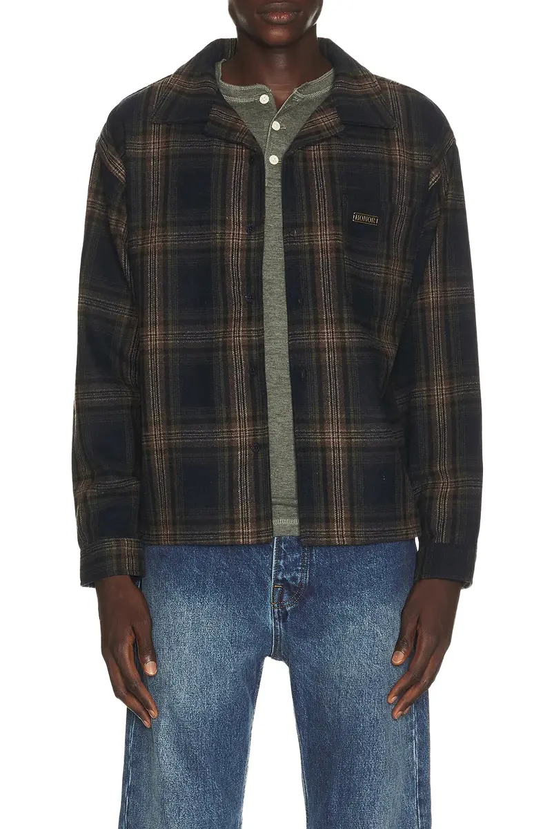 Honor The Gift Plaid Flannel Long Sleeve Overshirt