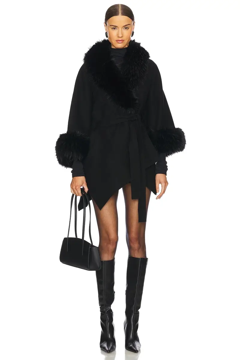 Alice + Olivia Joanne Sweater Coat With Faux Fur Trim Alice + Olivia Joanne Sweater Coat With Faux Fur Trim