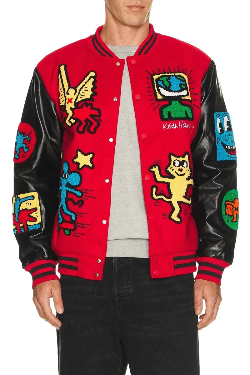 REASON Keith Haring Varsity Jacket