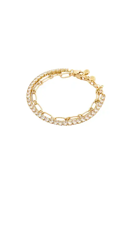 Ettika Crystal & Oval Chain Bracelet Set