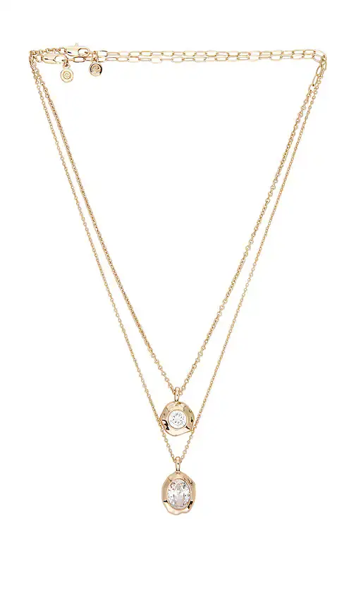 Ettika Bezel-set Crystal Pendant Necklace