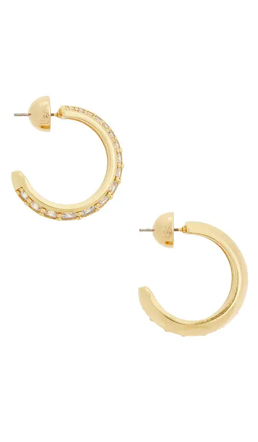 Ettika Crystal Curve Huggie Hoops | Thumbnail 2 Ettika Crystal Curve Huggie Hoops | Thumbnail 2