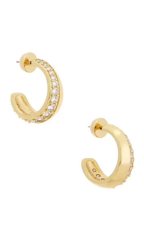 Ettika Crystal Curve Huggie Hoops