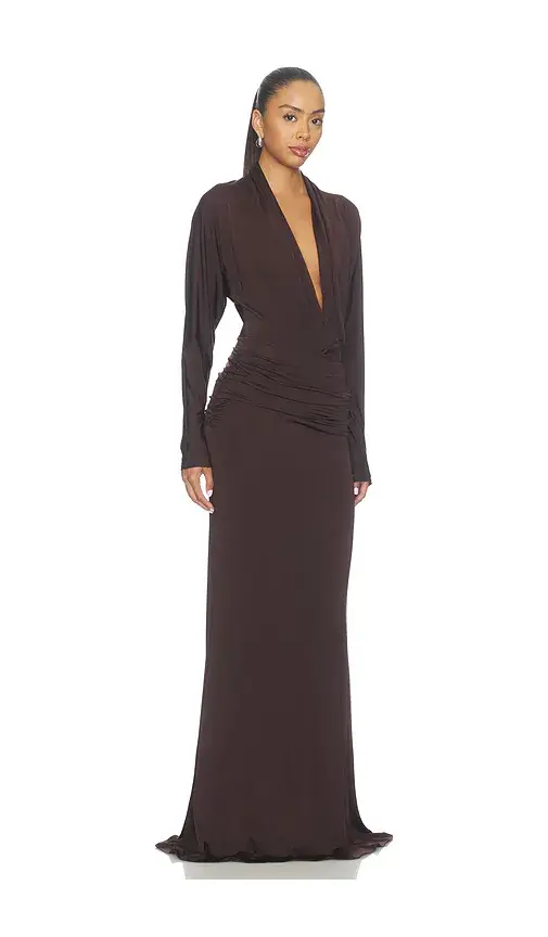 Lapointe Printed Jersey Dolman Cowl Neck Gown | Thumbnail 2