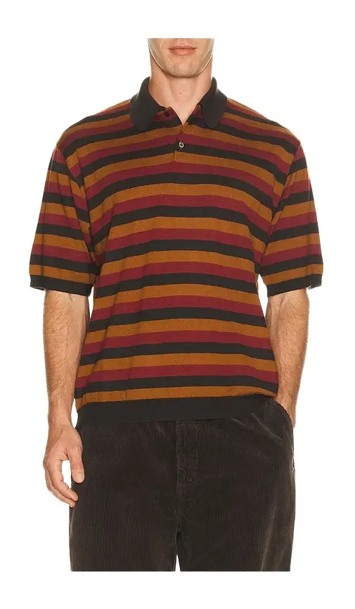 Long Sleeve Knitted Stripe Polo Long Sleeve Knitted Stripe Polo
