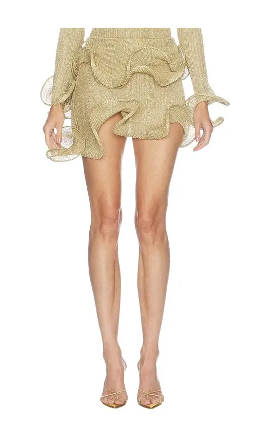 Sid Neigum Wave Hem Bamboo Mini Skirt