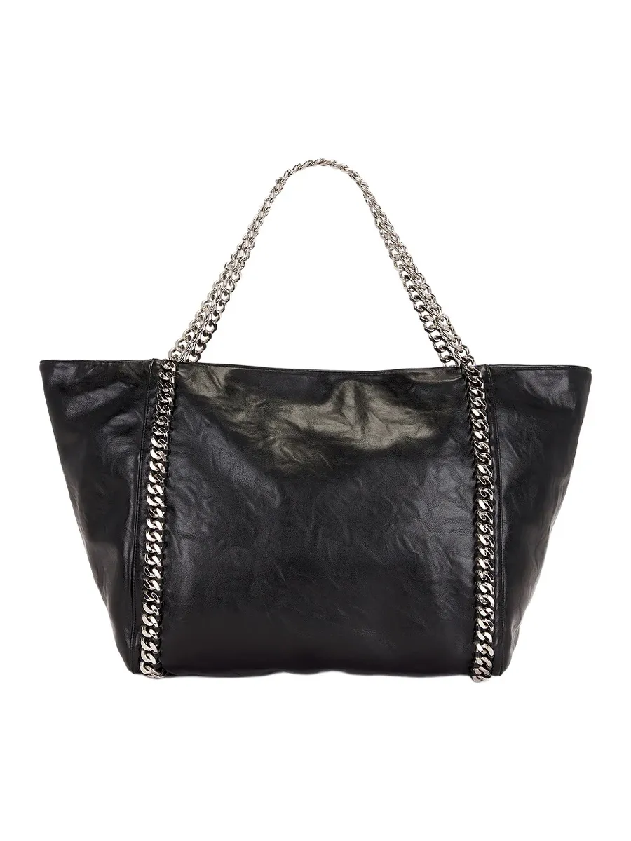 Oversized Tote With Chain Handle Oversized Tote With Chain Handle