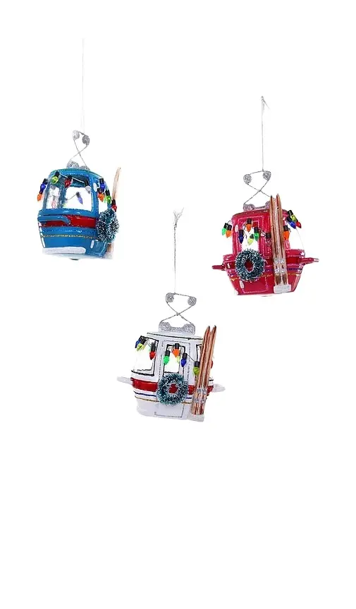 Cody Foster & Co Ski Slope Gondola Ornament Set Of 3