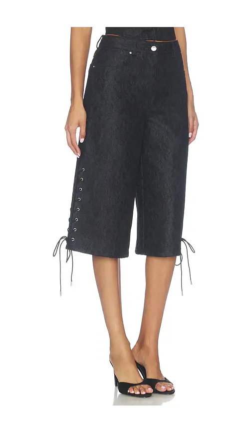 Fleur du Mal Lace Denim Culotte | Thumbnail 2 Fleur du Mal Lace Denim Culotte | Thumbnail 2
