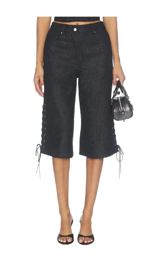 Fleur du Mal Lace Denim Culotte