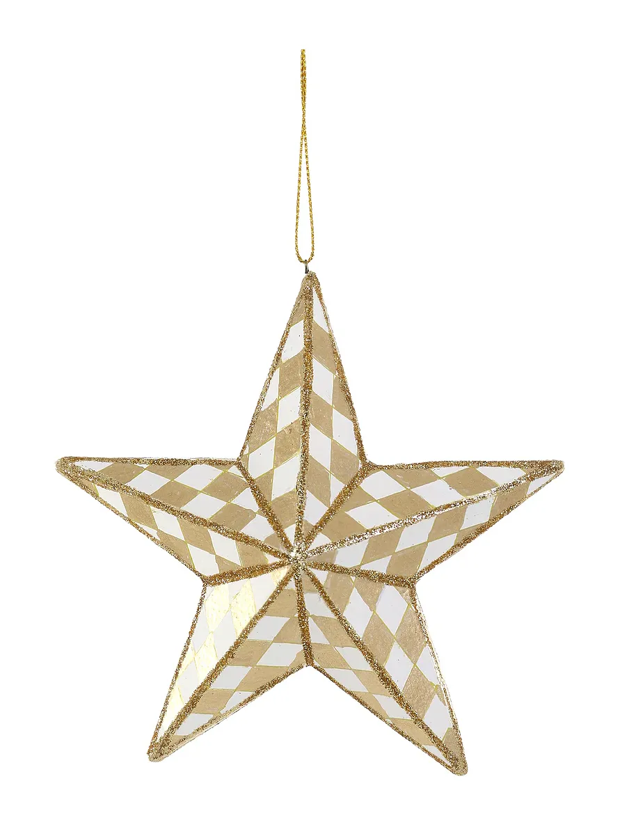 Cody Foster & Co Checkered Star Ornament