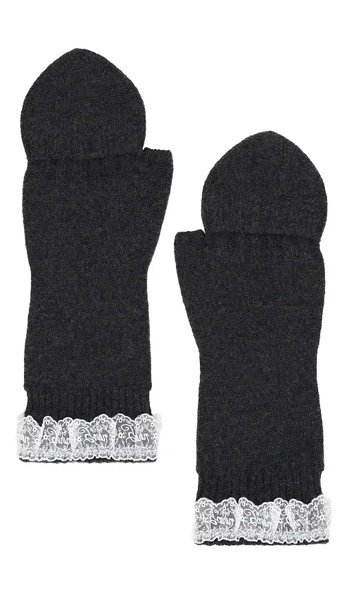 Ganni Compact Wool Lace Mittens