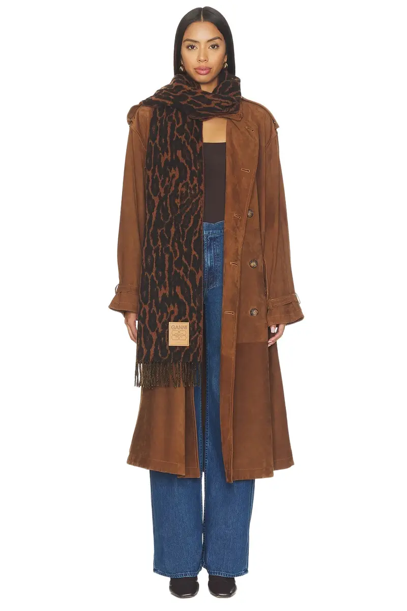 Compact Wool Scarf Leopard
