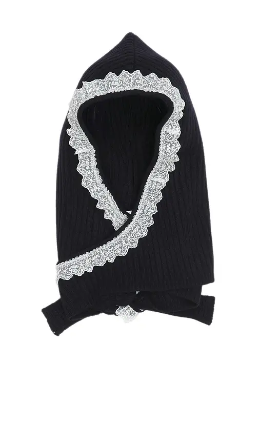 Ganni Compact Wool Balaclava Lace | Thumbnail 2 Ganni Compact Wool Balaclava Lace | Thumbnail 2