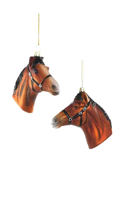 Cody Foster & Co Horse Ornament Set Of 2
