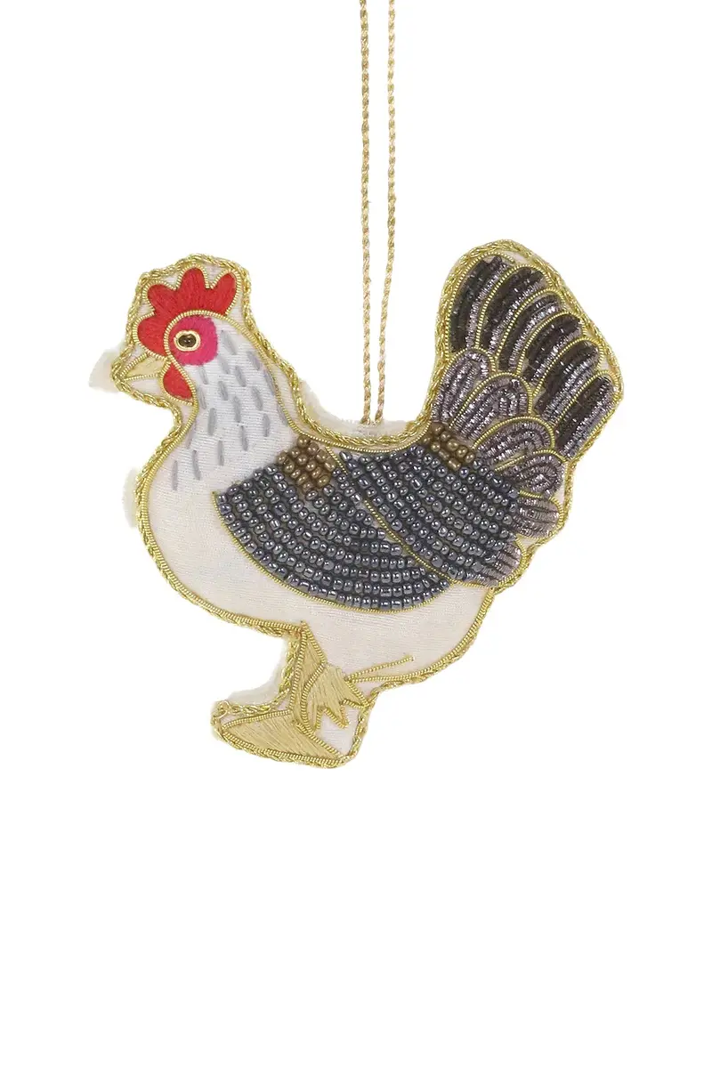 Cody Foster & Co Beaded Hen Ornament
