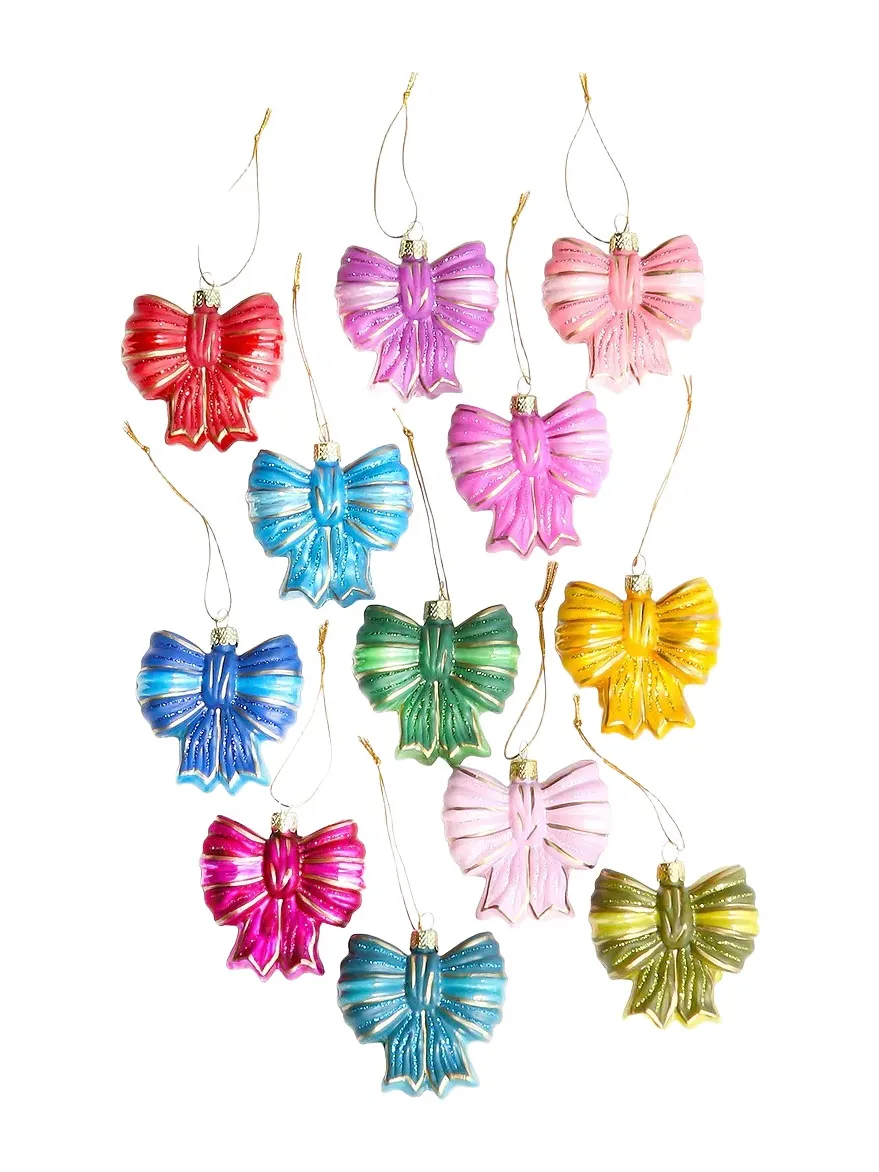 Cody Foster & Co Ribbons And Bows Ornament Set Of 12