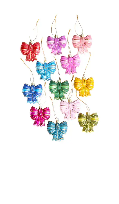 Cody Foster & Co Ribbons And Bows Ornament Set Of 12