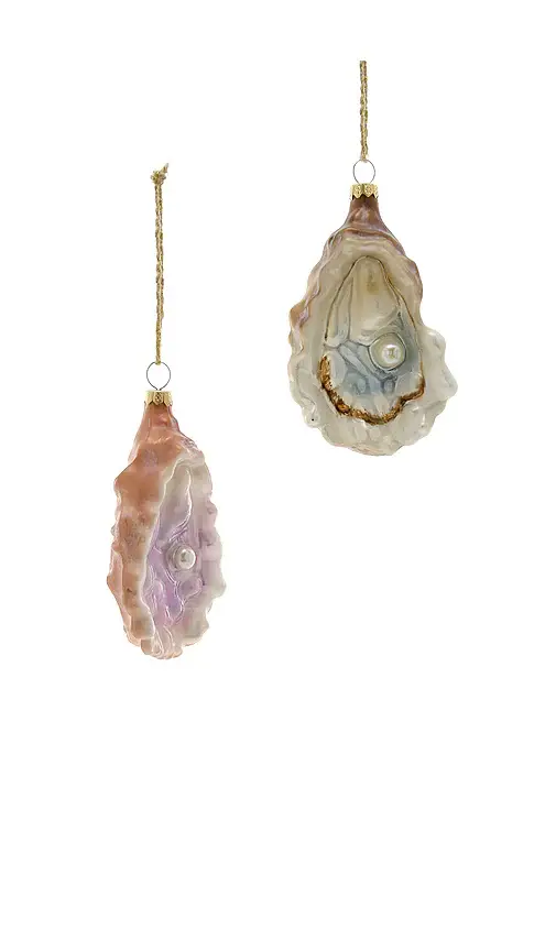 Cody Foster & Co Oyster Ornament Set Of 2