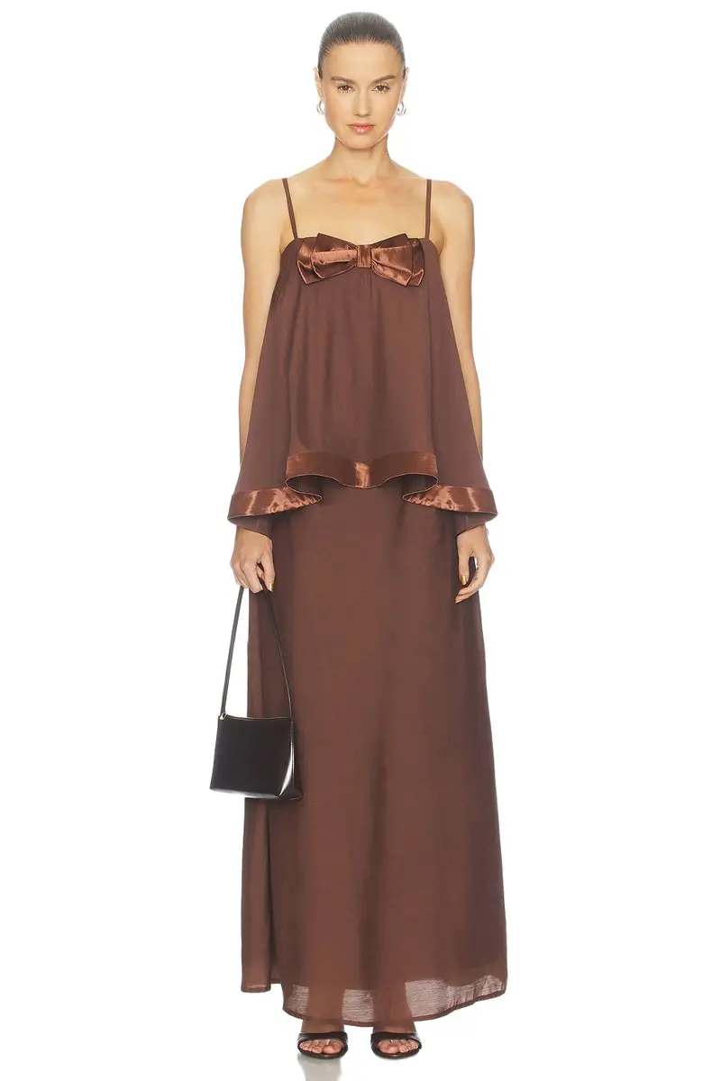 Rosera Satin Bow Maxi Dress